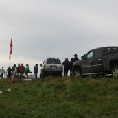 Well over 80 Mi'kmaq and non-native citizens took part in a protest against plans to dup huge amounts of salt into the Shubenacadie River. Photo Robert Devet.