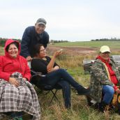 From Elsipogtog. Jacqueline Clair on the far right. Photo Robert Devet