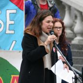 Michaela Sam, chairperson for the Canadian Federation of Students. Photo Robert Devet