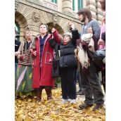 "We shall overcome": rally outside the Nova Scotia provincial courthouse.