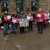 Rallies in support of Nichele Benn and Amanda Murphy have been a frequent occurrence over the last couple of months. Protesters in Halifax today are not planning to give up until the provincial government puts an end to police interventions and the laying of criminal charges. Photo Simon de Vet