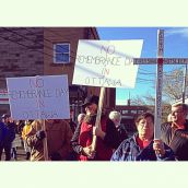 Veterans march against office closures