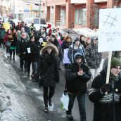 Gottingen Street filled with marchers.