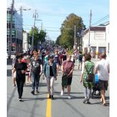 Roughly 2000 walkers, rollers, and riders took over the street for the afternoon.