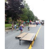 A pop-up skate park took over the street near Bloomfield.