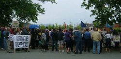 Back view of the rally organized by the Halifax-Darmouth Labour Council