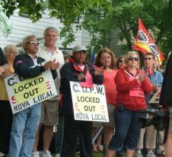 Halifax rally spilled over on both sides of Almon Street at the Halifax processing centre