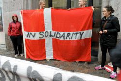 Protest in solidarity with the Quebec student movement (Ronja Mannov Olesen photo).