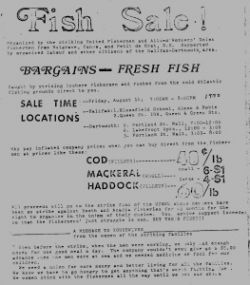 Local ‘fish sales’ helped raise money for the striking fishermen. Courtesy of NS Archives.