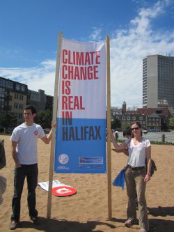 Graham Girard and Linda Davis at Halifax at 350.org Halifax climate change event "Connect the Dots" 2012 Photo by Chris Majka 