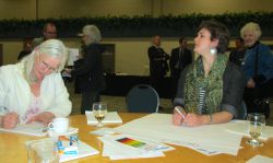 Two of four generations of concerned Nova Scotian citizens produce dozens of points in group sessions.